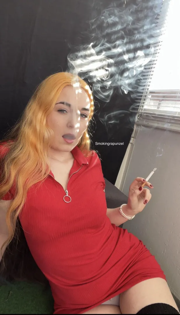 Sexy big exhales in a tight red dress  posted by smoking_carolyn