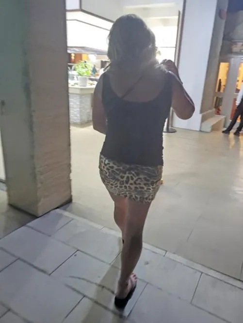 Sexy leopard leather mini skirt, see through top for dinner and the show by wyckedjasmine