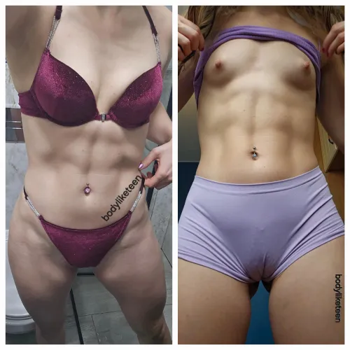 Sexy lingerie set vs naked tiny boobies by bodyliketeen