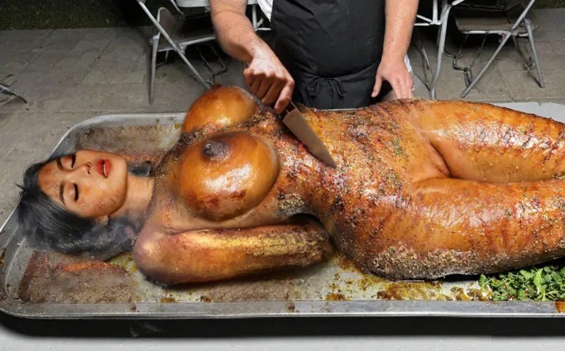 share it equally among restaurant visitors so that everyone can enjoy the delicious meat by Beautiful-Photo-9858