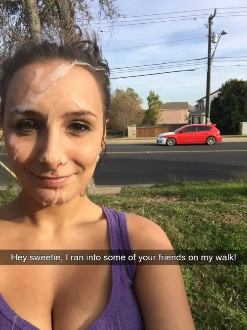 She had to walk back home covered in cum by 1234567s