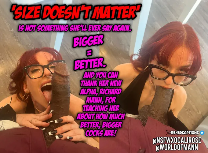 She knows that SIZE MATTERS! by B4BD