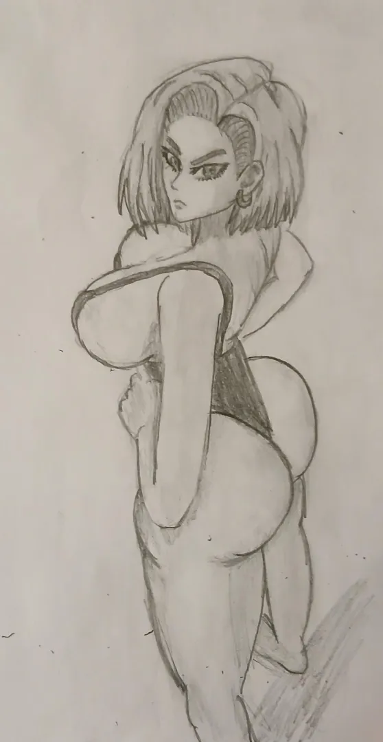 She looks annoyed at wearing that swimsuit (Android 18) posted by Outrageous-Dog-6672