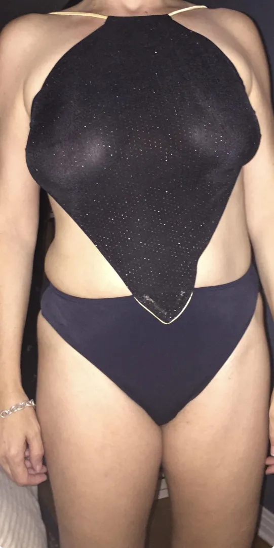 Sheer, black one piece. Hot tub favorite. posted by nakedwifenextdoor