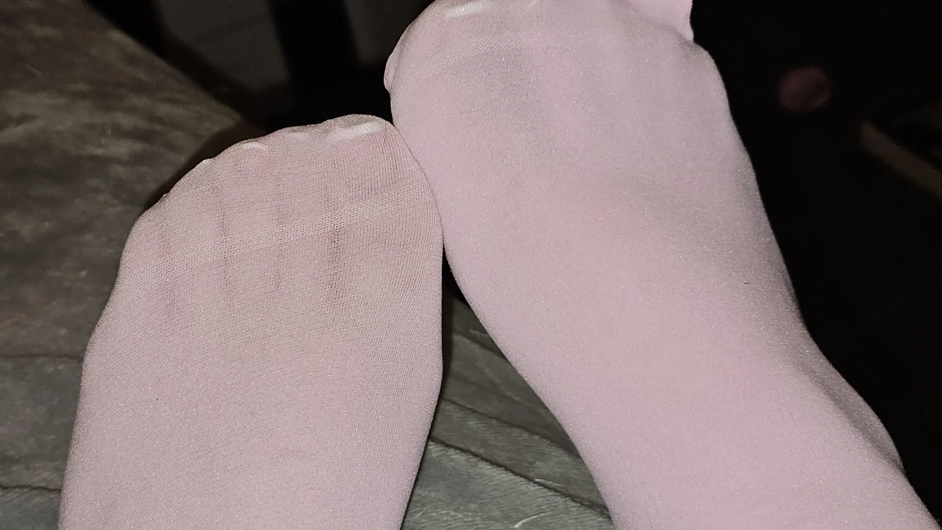 Sheer nylon socks over my perfectly manicured toes, making you weak yet? posted by BrattiestLulu