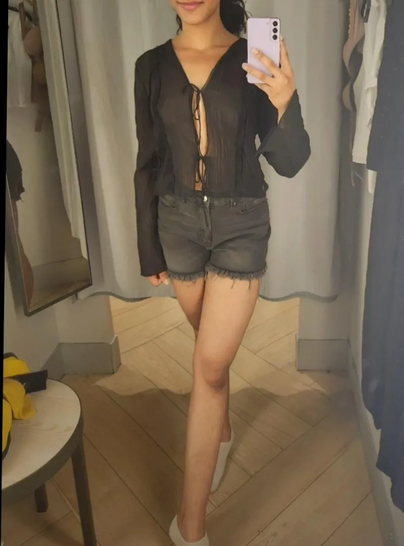 sheer top showing off just enough. posted by TheEngineerLady