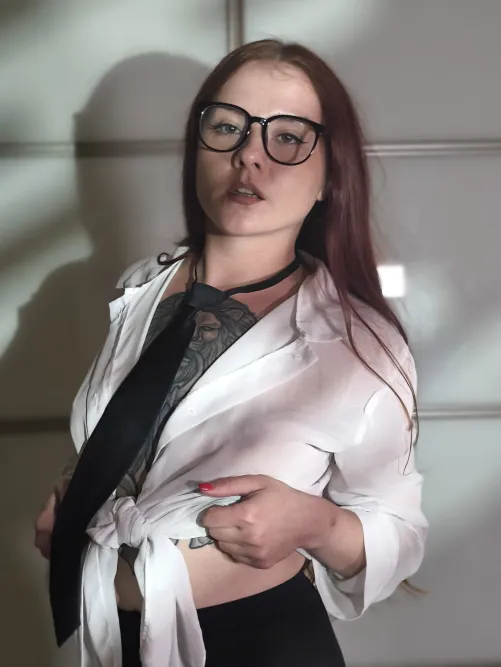 Shirt sheer, nipples poke hard for raw desk creampie glaze by InkRuby