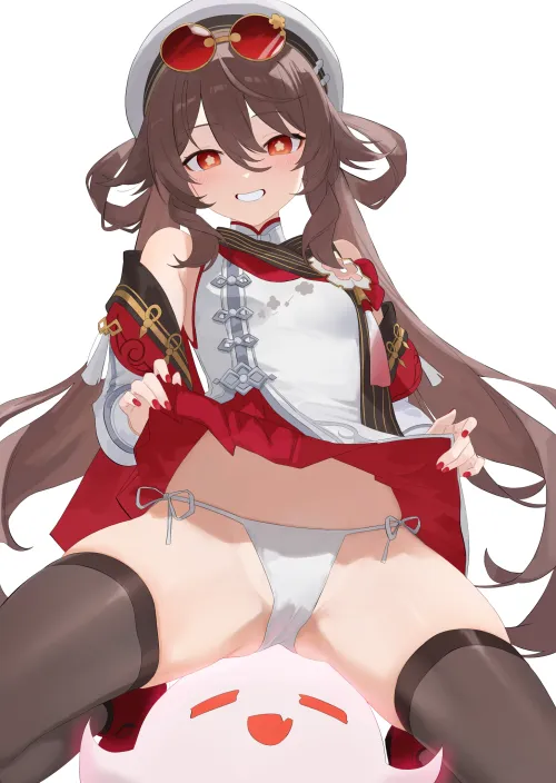 Showing her White pantsu (by NB) by queshu22