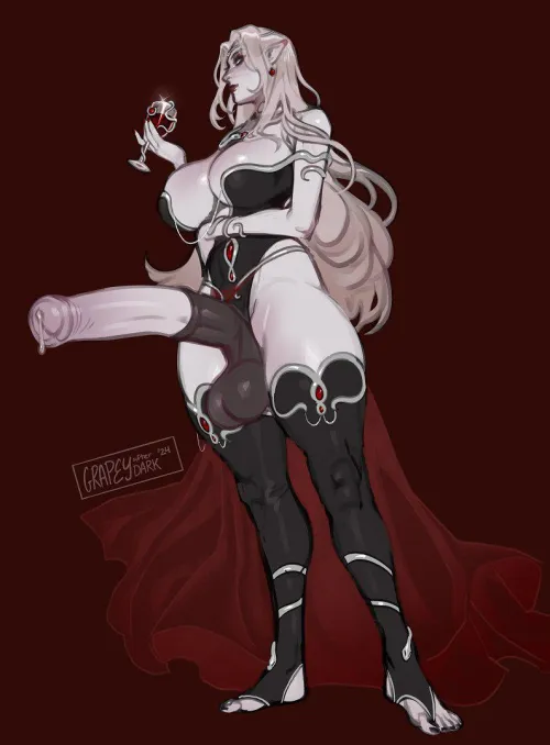 Silvane Zatrias drinking and leaking at the same time (by GrapeyAfterDark) by JoeStarPlatinumEUW