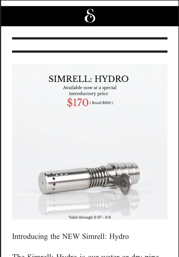 Simrell Hydro release today posted by GreenStreak