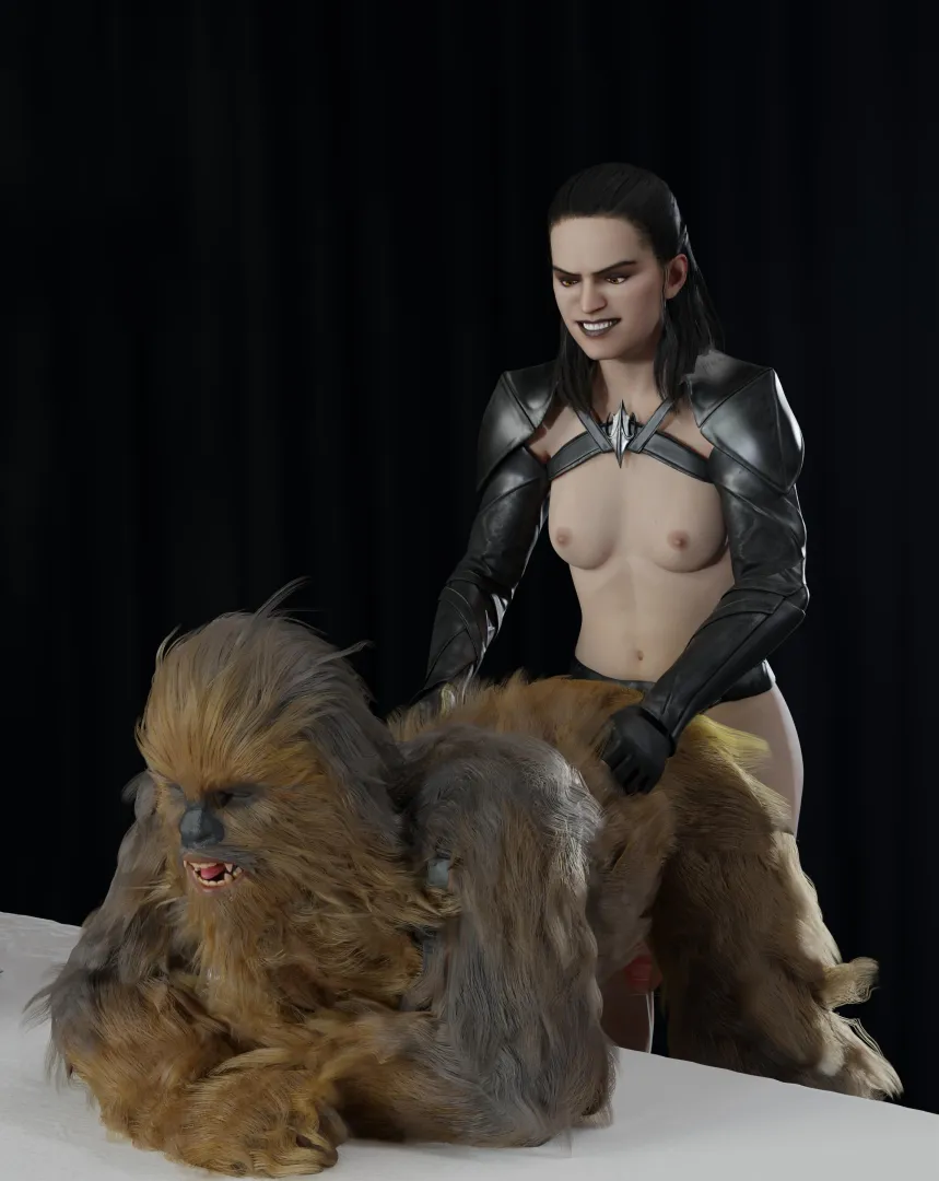 Sith Rey dominating Chewie (Ylknarf) posted by Ylknarf