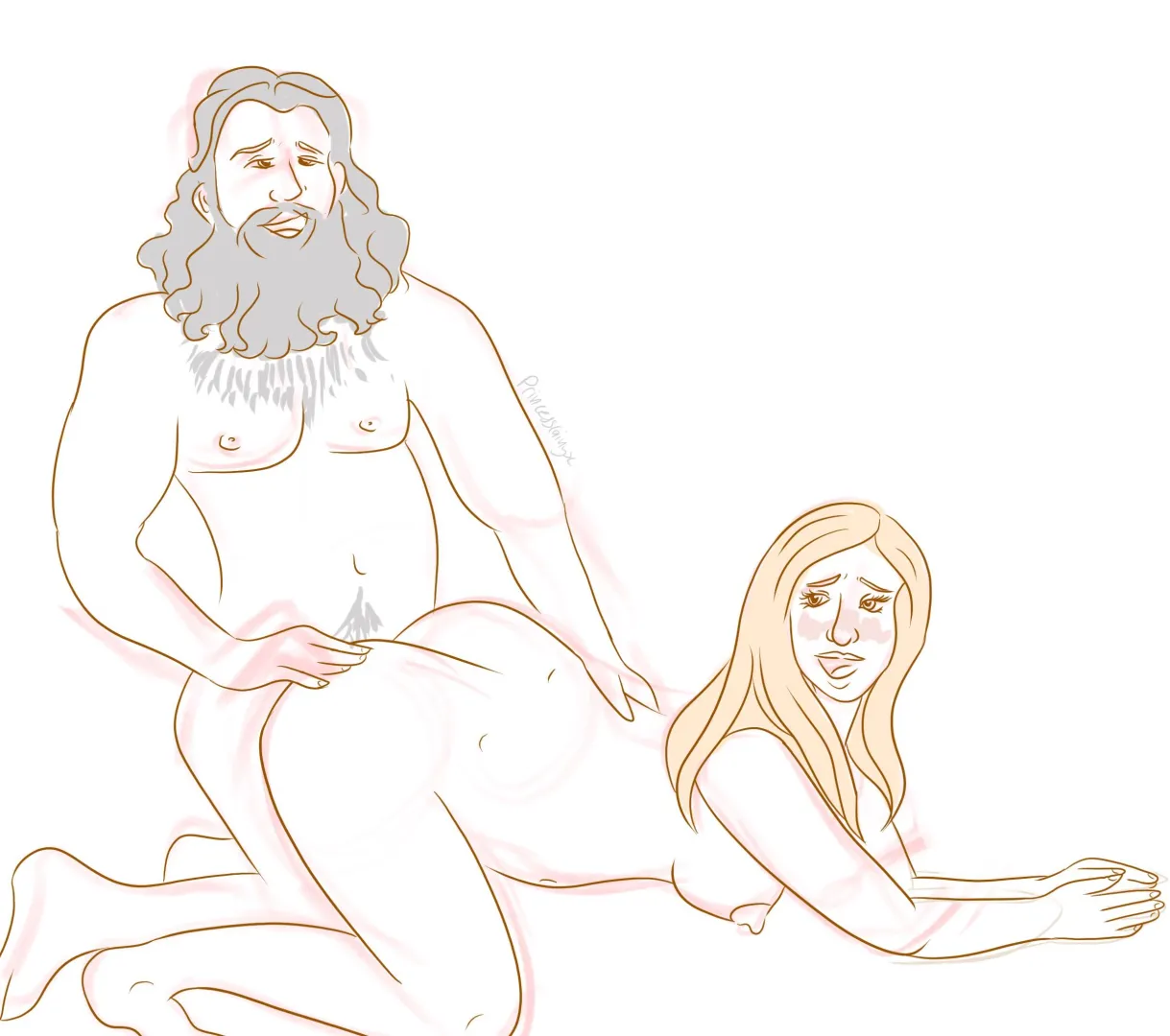 Sketch of Robert x Catelyn posted by rainsoup12