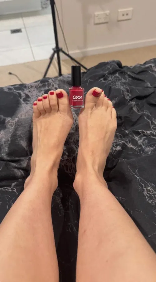 small size with red pedicure by NyxWitchingHour