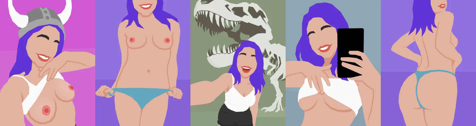 Some art from Part 2 of my game ‘Horny College Girl’ by hhrichards