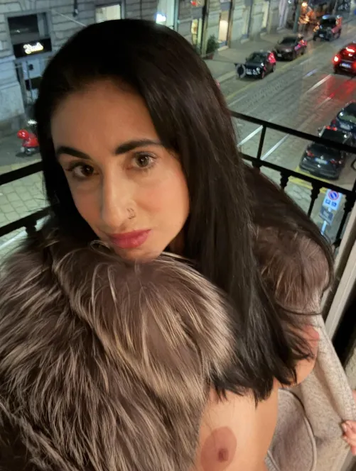 Some Fun Titty Flashing on the deck. Hopefully those below enjoyed the show. by FullBushHotwife