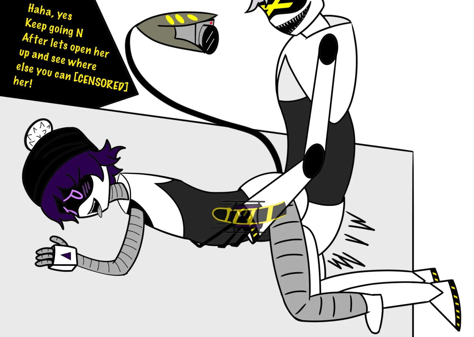 Someone suggested N doing Uzi while Cyntail filmed so I drew it! posted by DumbButKindaFunny