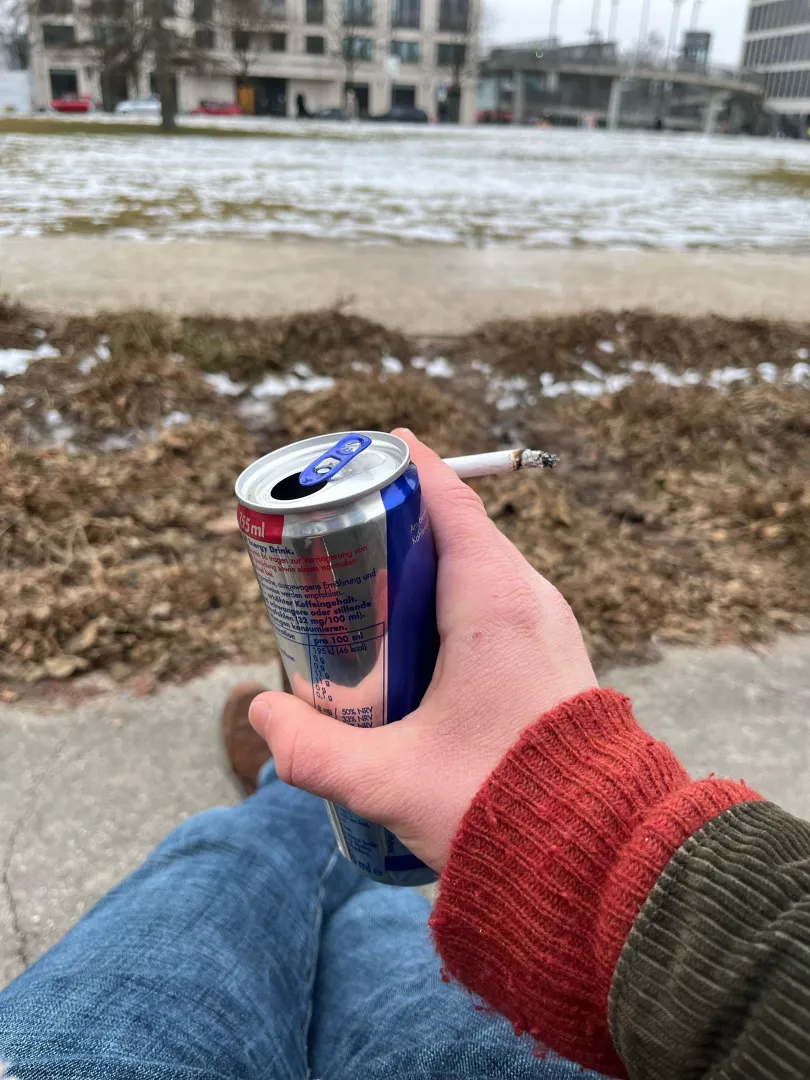 Something about a red bull a cigarette and listening to Bruce Springsteen before work. Just hits the spot posted by Bidivid