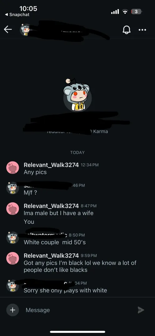 Sooo here’s the thing 75% of you people don’t like us black will you’ll make it be know so we can stay out your way thanks  posted by Relevant_Walk3274