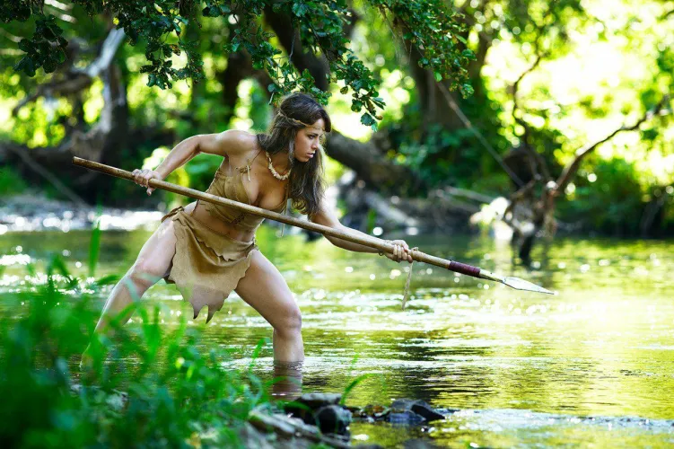 Spear-fishing Amazon by poseyknightley
