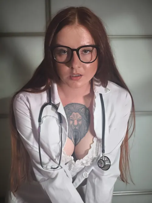 Specs and curves in scrubs, bend over for your cum to flood my medical mound by InkRuby