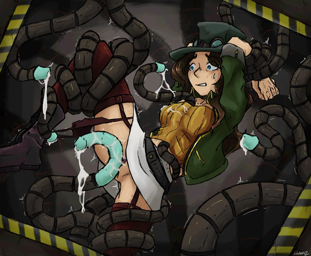 Steampunker Caught in Mechanical Tentacles (Lilnibblez) posted by zelbbinlil-