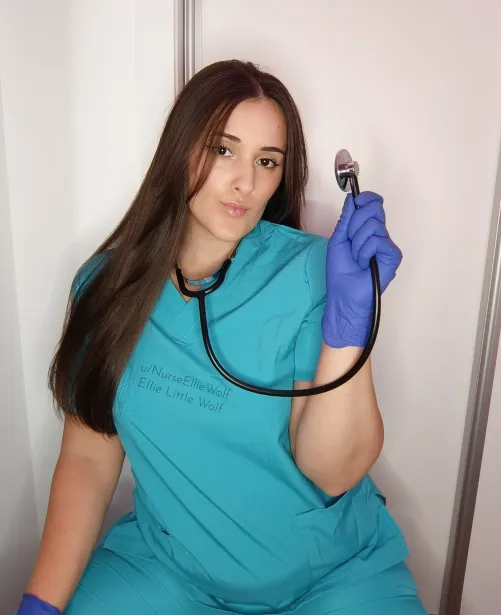 Stethoscope around my neck and I'm literally dripping.. come listen to how wet med-school pussy sounds by NurseEllieWolf