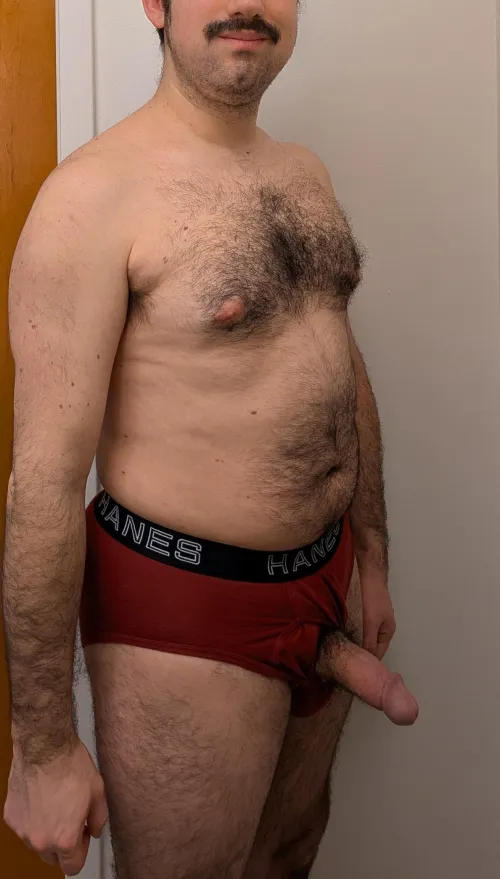 Sticking through the fly of my briefs by Rod-Hard7