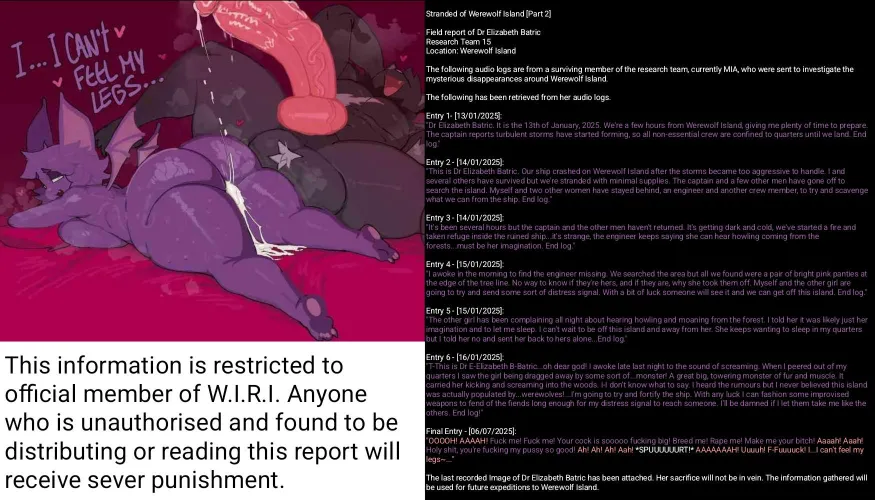 Stranded on Werewolf Island [Part 2][FxM][Corruption][Werewolf][Bat](Artist: Breadcatta) by Unrivalled_Coconuts