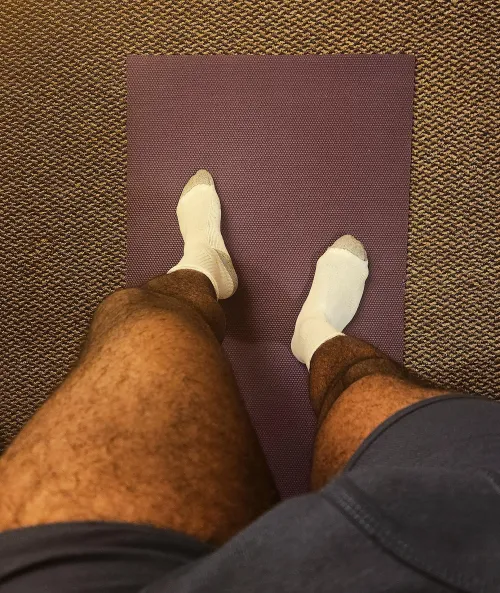 Stretching after a long day by ezeezeez