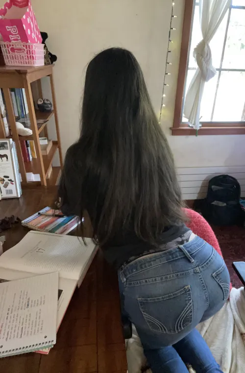 Study with me in my original hollister skinny jeans by CheekyCherieCheetah