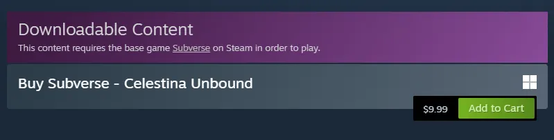 Subverse - Celestina Unbound able to be purchased posted by ooblahi