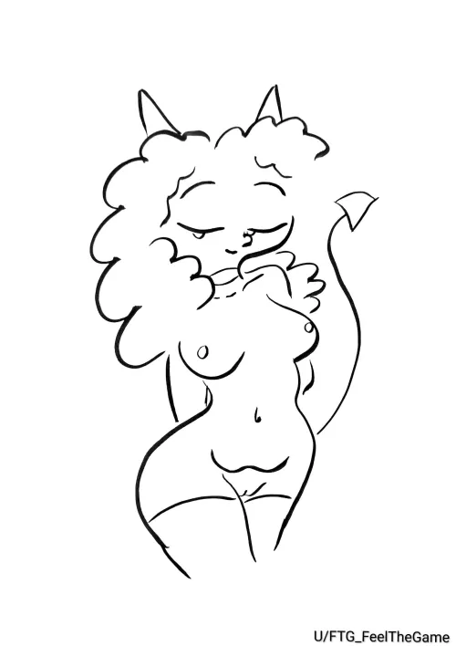 Succubus in simple bold lines. by MR_G00123