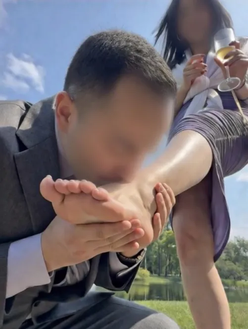 Such a good boy. Didn’t care that we were in public. He obeyed without question. Got down on his knees in a suit to kiss his owner’s feet. by ButterscotchFew987