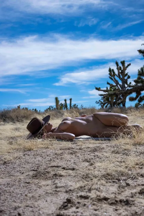 Sunbathing in the buff under that big blue tease by hayley_and_kian