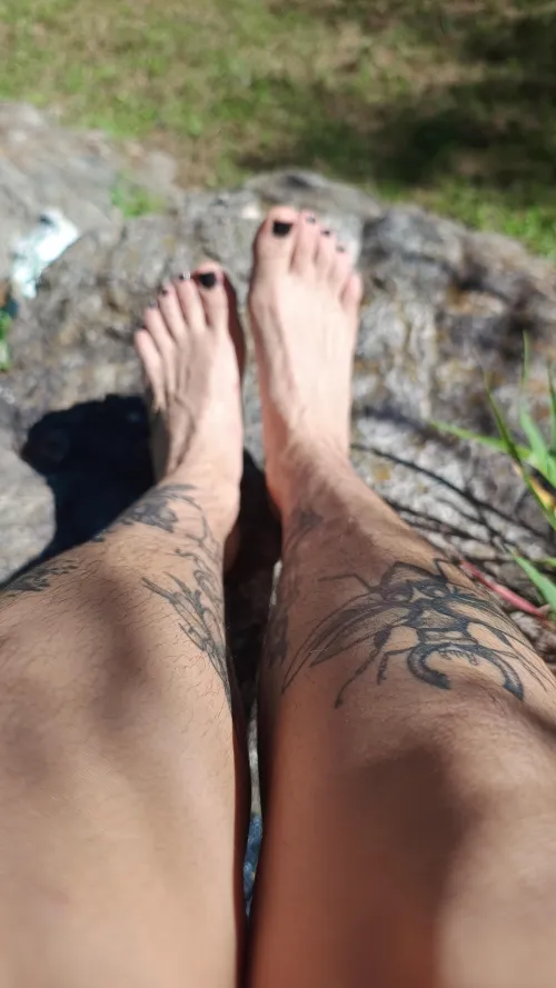 sunbathing my hairy legs by Esme420kinky