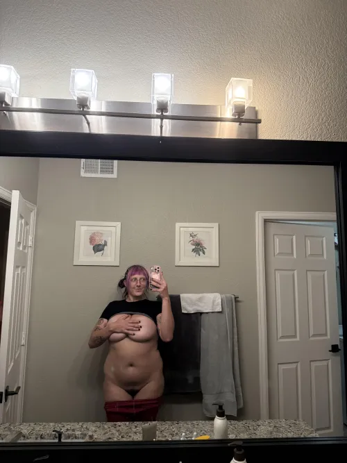 Super smushed after a trying to use one hand as a bra by scarlettfrost444