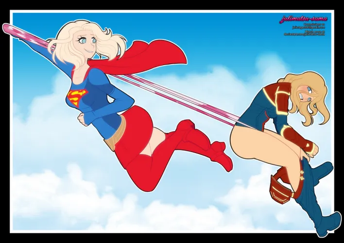 Supergirl gets back at Captain Marvel. by King-UncrowdedAura