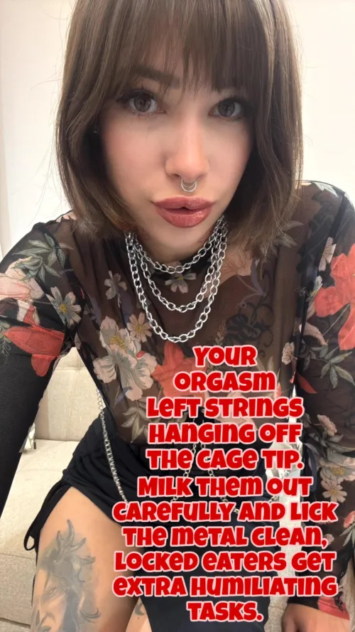 Swallow it all or I lock you longer next time! Your choice, cum - guzzler by cuteMerry
