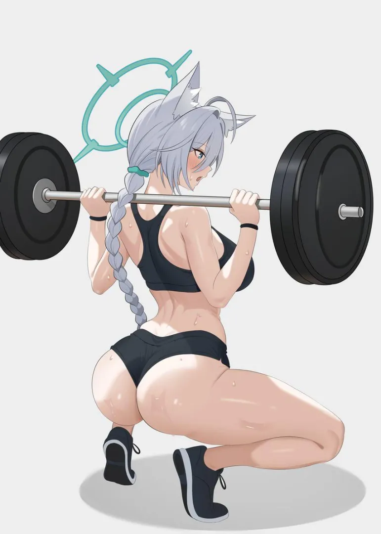 Sweaty Shiroko Terror Doing Squats [Blue Archive] posted by sd6636