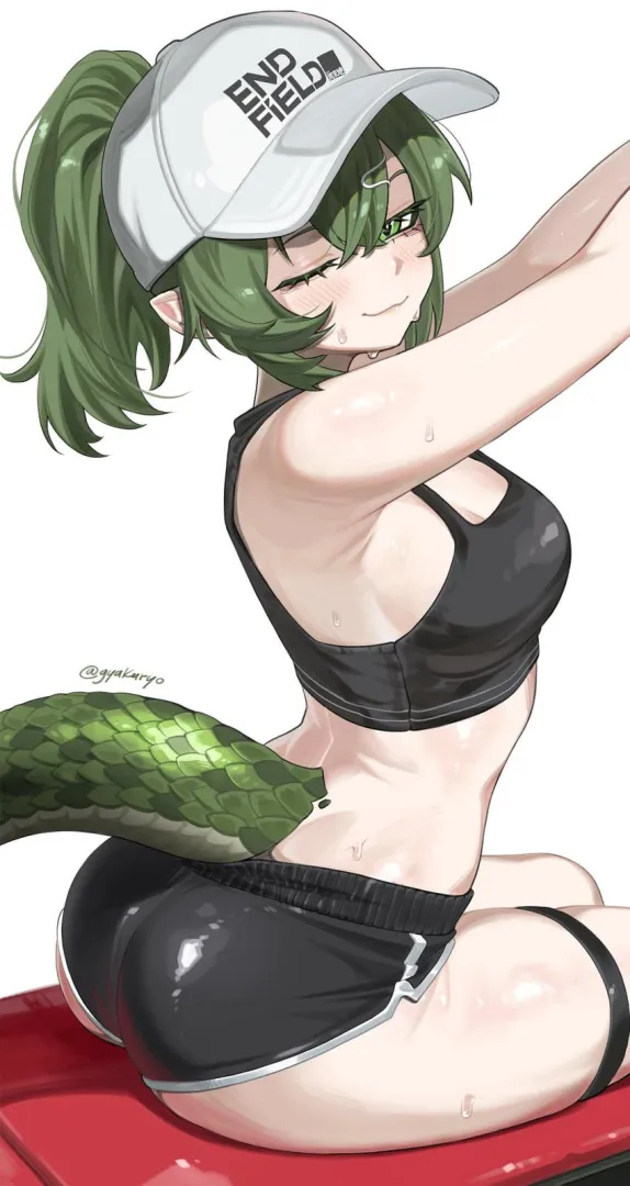 Sweaty Sporty Fluorite Dolphin Shorts Booty [Arknights] posted by sd6636