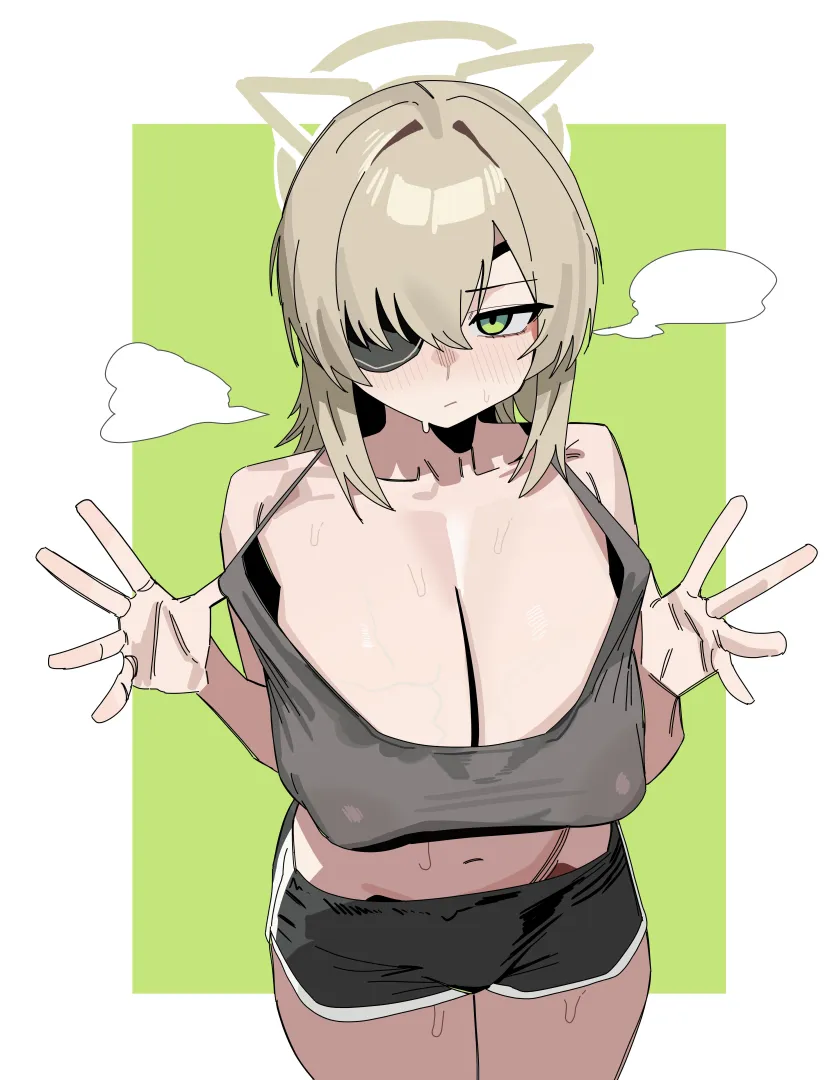 Sweaty Suou (Ruppu) [Blue Archive] posted by llamanatee