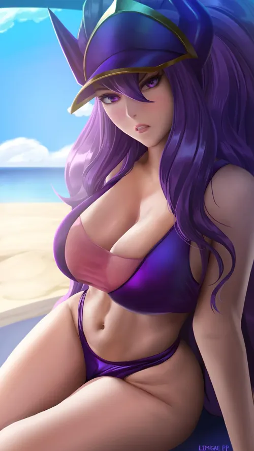 Syndra at the beach [League of Legends] by Legitimate_Otaku7082