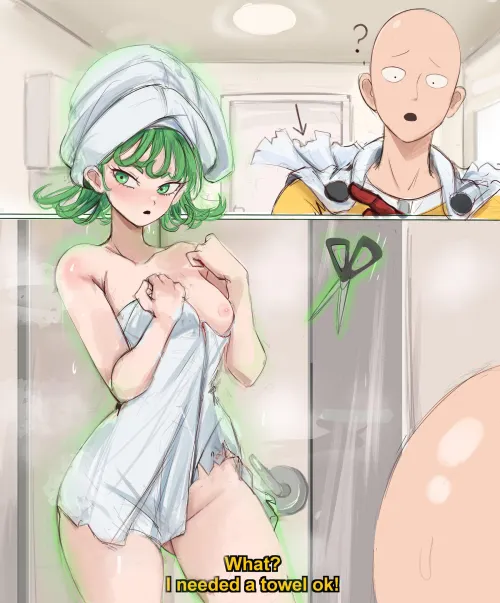 Tatsumaki needed a towel (rak_fork) by No_thoughts_anymore