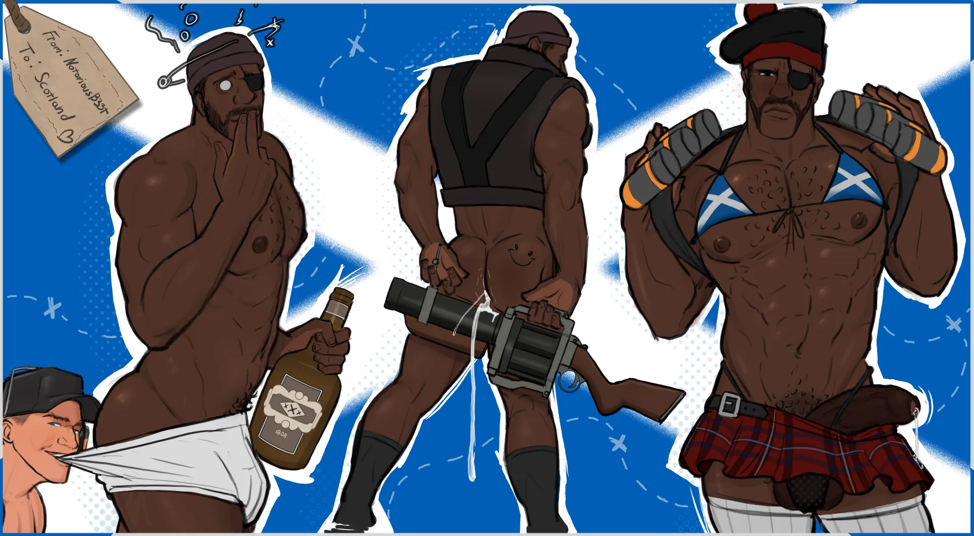 Team Fortress 2: Demoman's bottle of scrumpy was spiked with unicorn semen (NotoriousB33t) posted by TheNotoriousBeet
