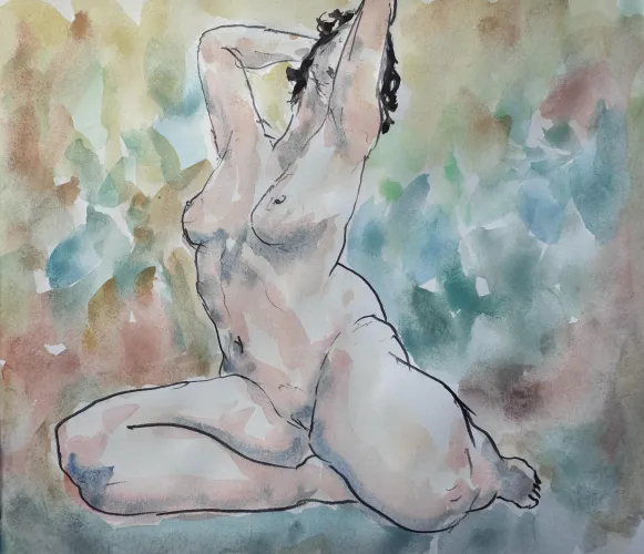 Tease, watercolor by me by mfshinji