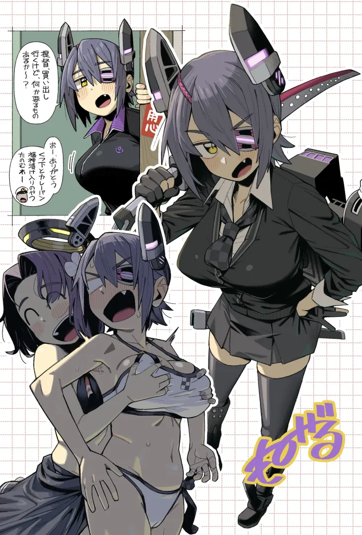 Tenryuu getting groped by Tatsuta posted by llamanatee