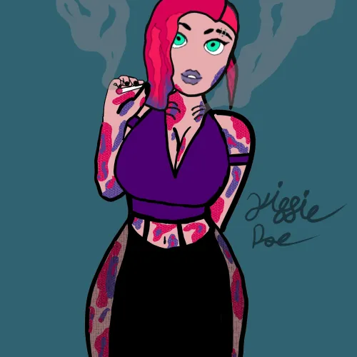 Thara smoke break SFW (YiffieDoe) [F] by YiffieDoe