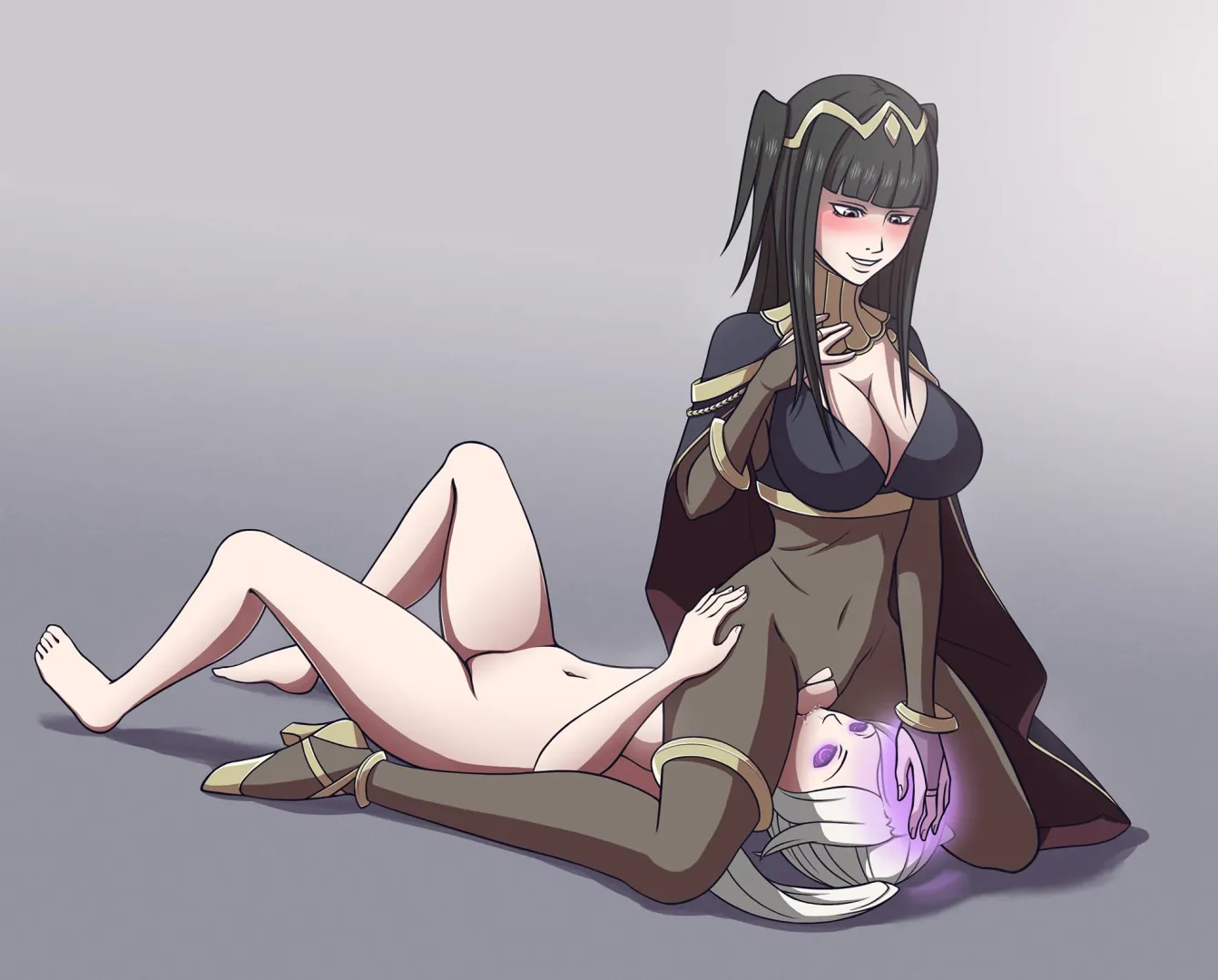 Tharja using Robin's face as a now very willing seat (zelamir) [Fire Emblem] posted by DeerWifeyIsLifey