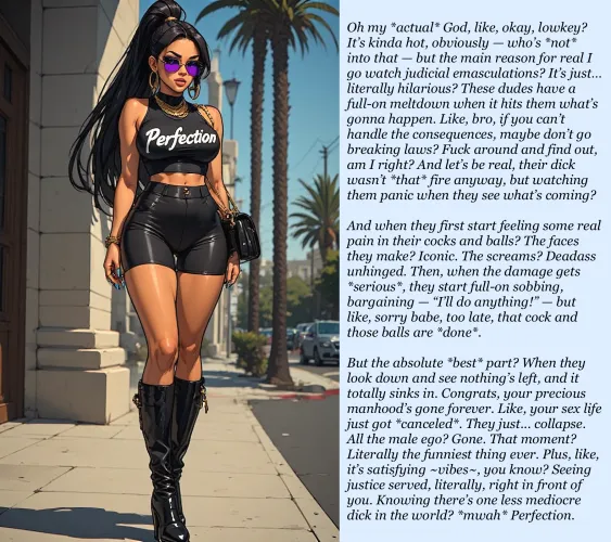 That iconic moment when they realize their dick's canceled forever? Chef's kiss [AI Image] (punishment81 on ImageFap) by MasticatrixPenalty