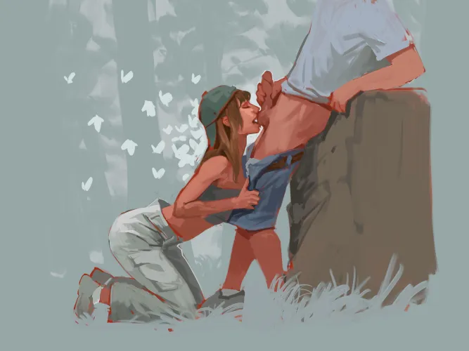 That smell hitting her, nose promises a good time.  by sigimai